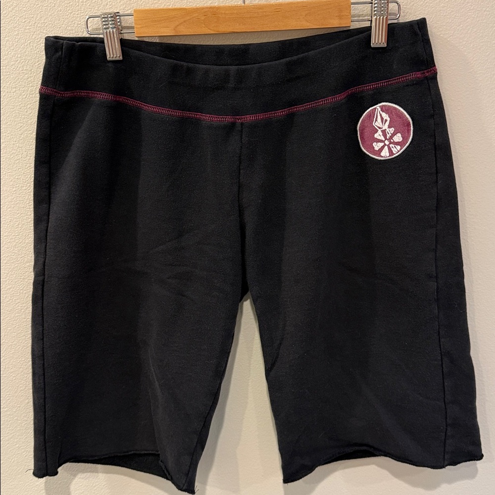 Volcom Black Sweat Shorts with Pink Stitching